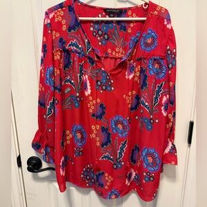 Zac & Rachel Red Floral Blouse